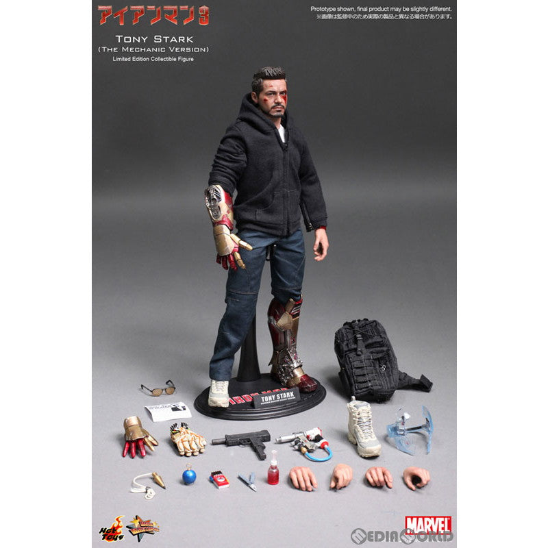 【中古即納】[FIG] ムービー・マスターピース トニー・スターク(マンダリン邸襲撃版) アイアンマン3 1/6 完成品 可動フィギュア(MM#209) ホットトイズ(20131231)