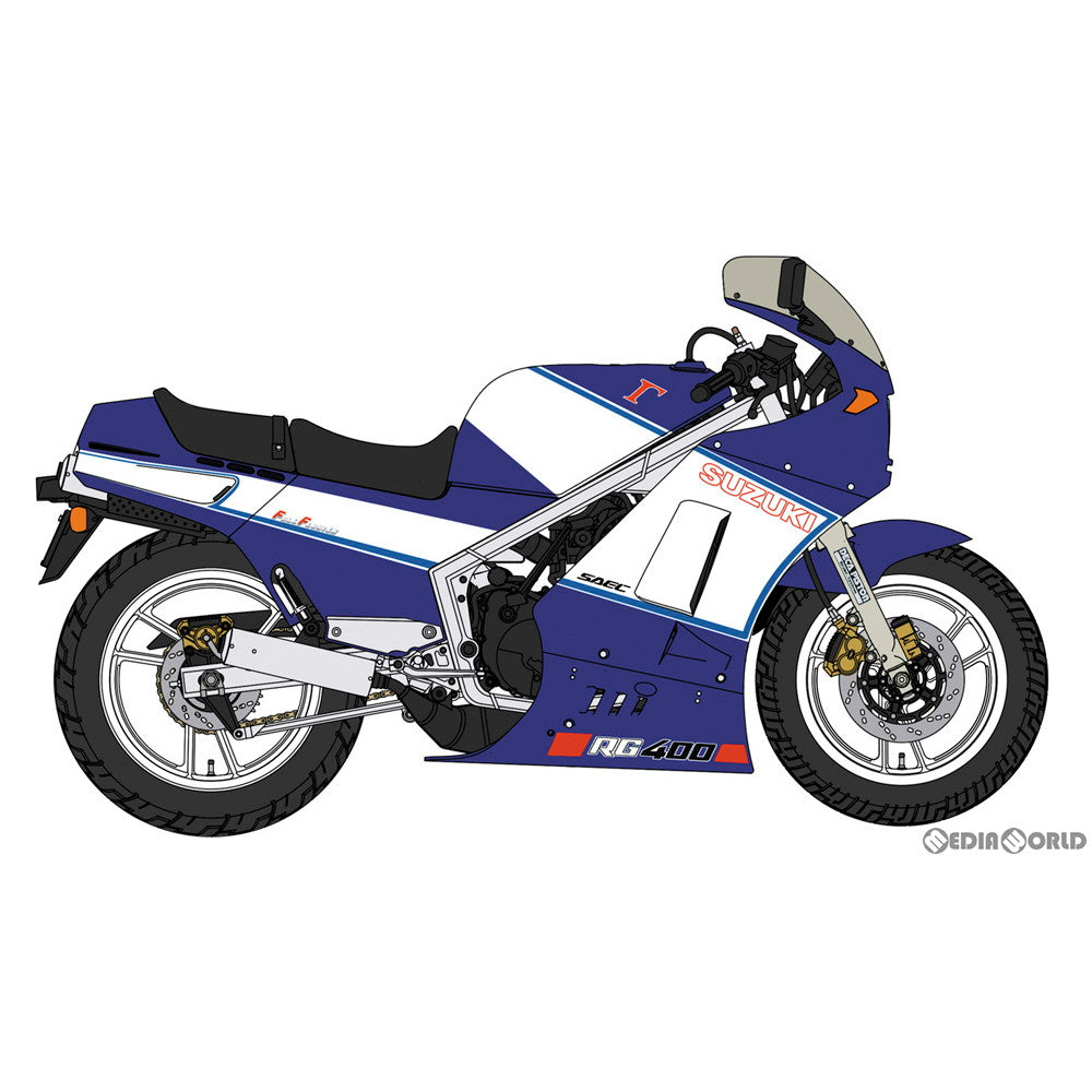 【中古即納】[PTM] 1/12 スズキ RG400Γ(ガンマ) 後期型 ブルー/ホワイトカラーw/アンダーカウル プラモデル(21739) ハセガワ(20211017)