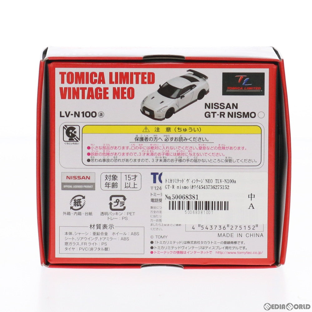【中古即納】[FIG] トミカリミテッドヴィンテージNEO TLV-N100a GT-R nismo(ホワイト) 1/64 完成品 ミニカー(275152) TOMYTEC(トミーテック) (20150214)