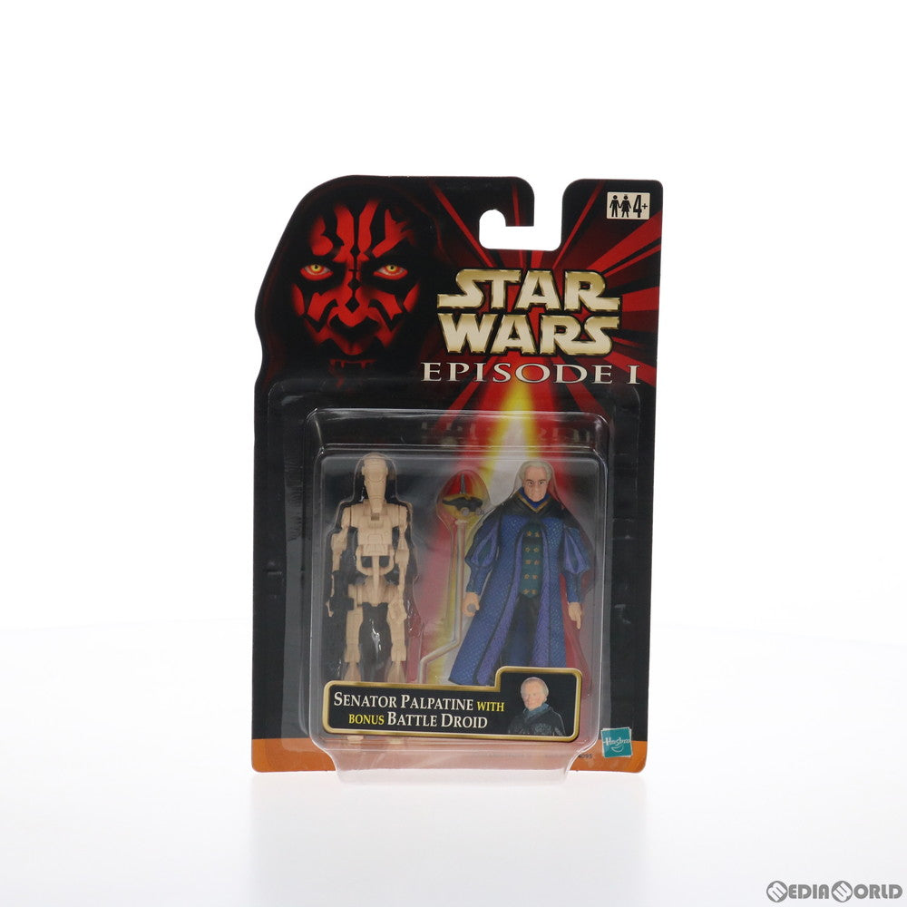 【中古即納】[FIG] スター・ウォーズ ベーシックフィギュア パルパティーン皇帝 with バトル・ドロイド STAR WARS エピソード1/ファントム・メナス 完成品 可動フィギュア ハズブロ/トミー(19991231)