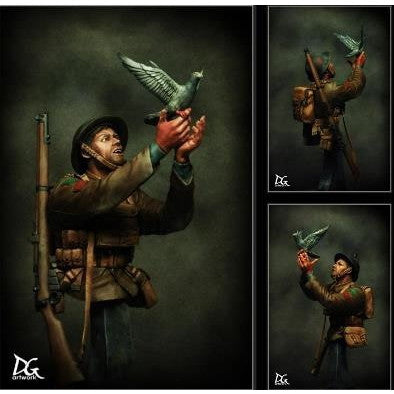 【新品即納】[FIG] (再販) WWI イギリス陸軍「伝書鳩」ウェリントン公爵連隊(バスト) 1/9 レジン製組立キット フィギュア(DG09B001) DG Artwork(DGアートワーク) (20240731)