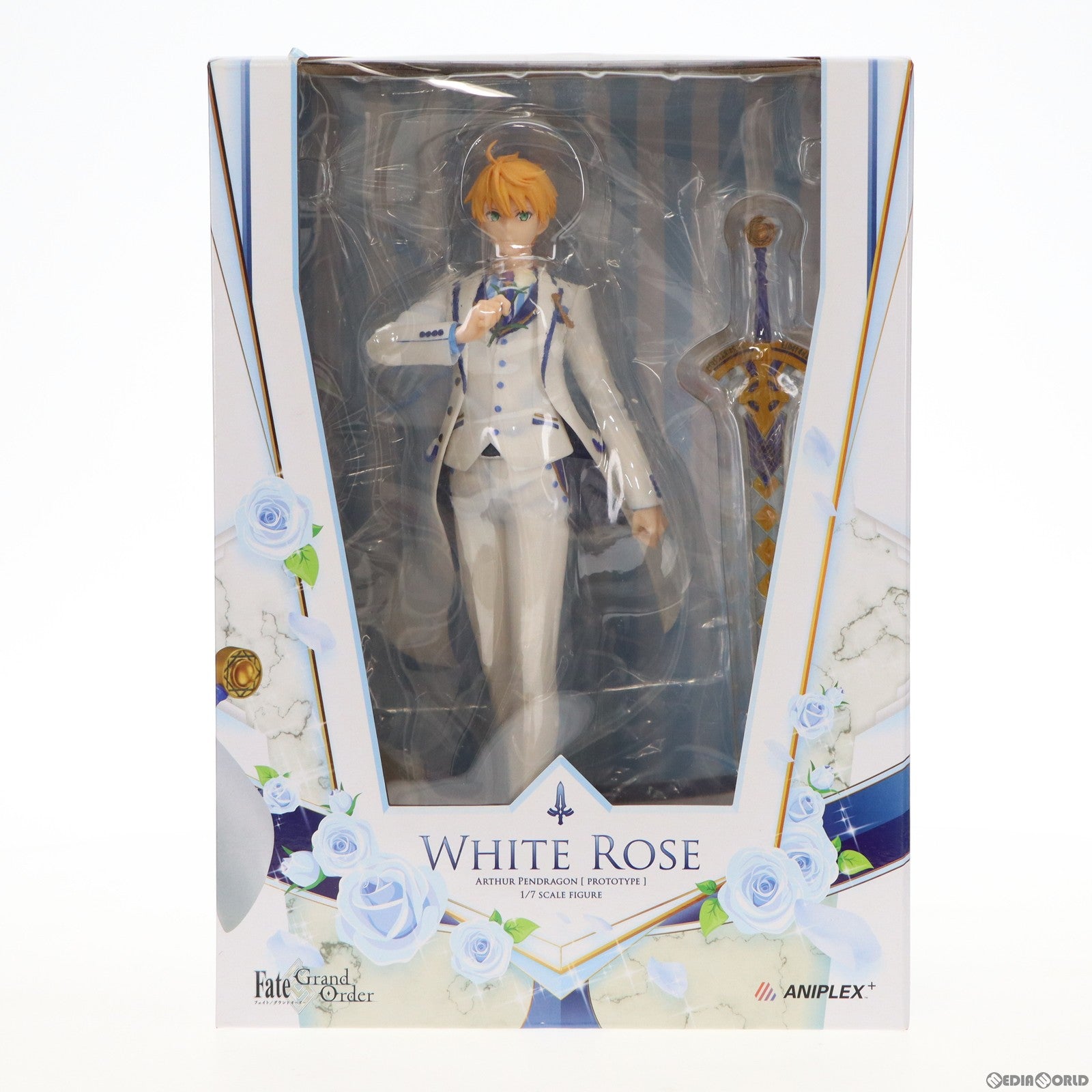 【中古即納】[FIG] セイバー/アーサー・ペンドラゴン〔プロトタイプ〕 霊衣解放ホワイトローズ 「Fate/Grand Order」 1/7 ABS&PVC製塗装済み完成品 ANIPLEX+限定 フィギュア アニプレックス(20190831)