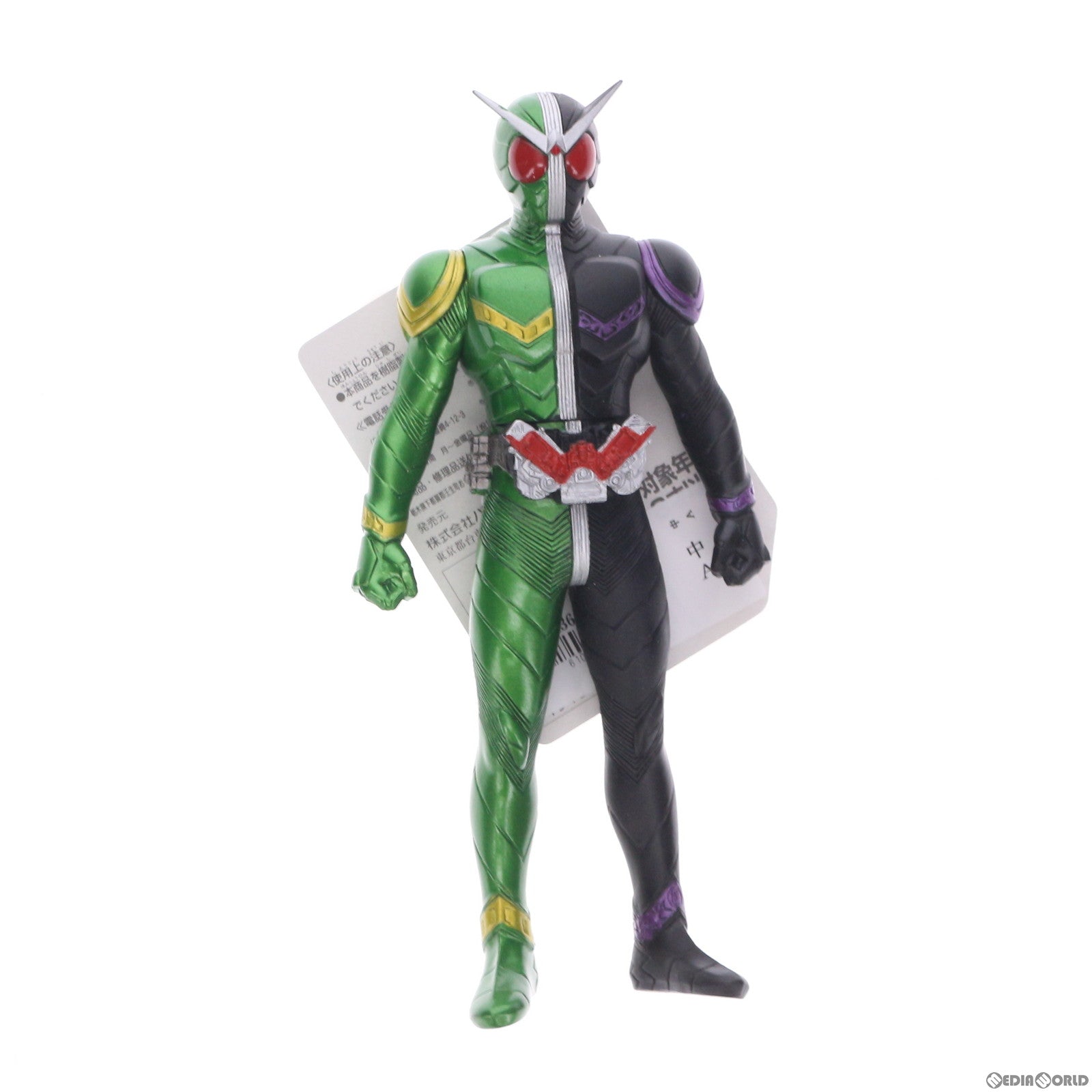 【中古即納】[SFT] ライダーヒーローシリーズW01 仮面ライダーW(ダブル) サイクロンジョーカー 完成品 ソフビフィギュア バンダイ(20090905)