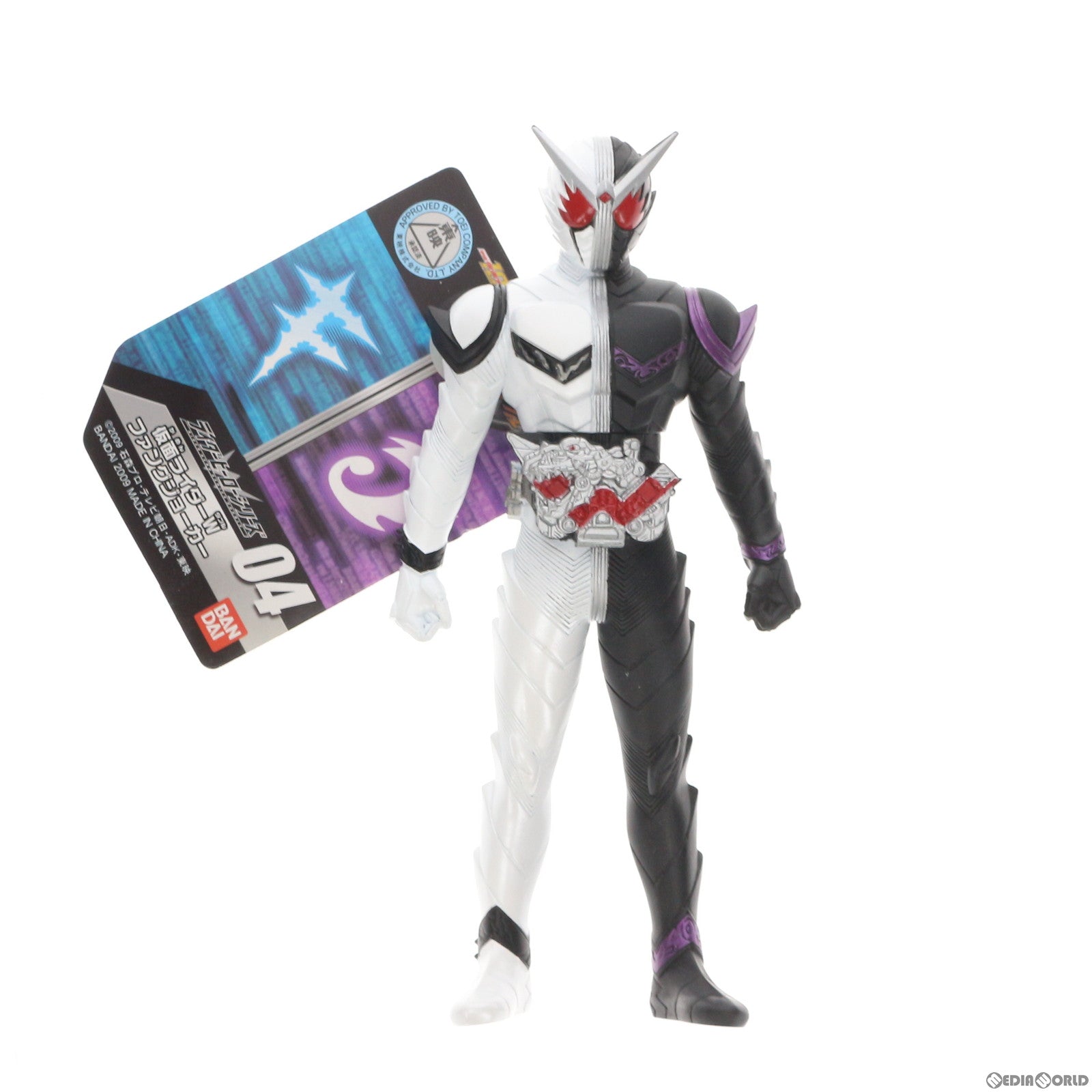 【中古即納】[SFT] ライダーヒーローシリーズW 04 仮面ライダーW(ダブル) ファングジョーカー 完成品 ソフビフィギュア バンダイ(20091226)
