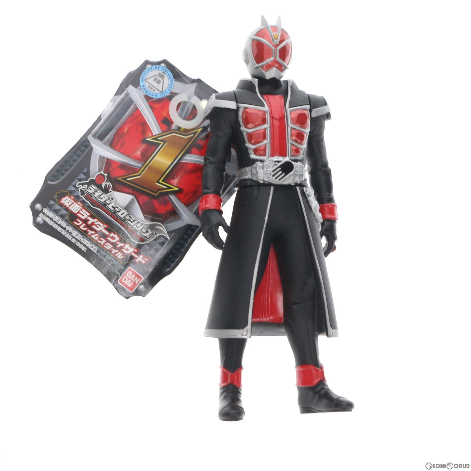 【中古即納】[SFT] ライダーヒーローシリーズ01 仮面ライダーウィザード フレイムスタイル 完成品 ソフビフィギュア バンダイ(20120901)