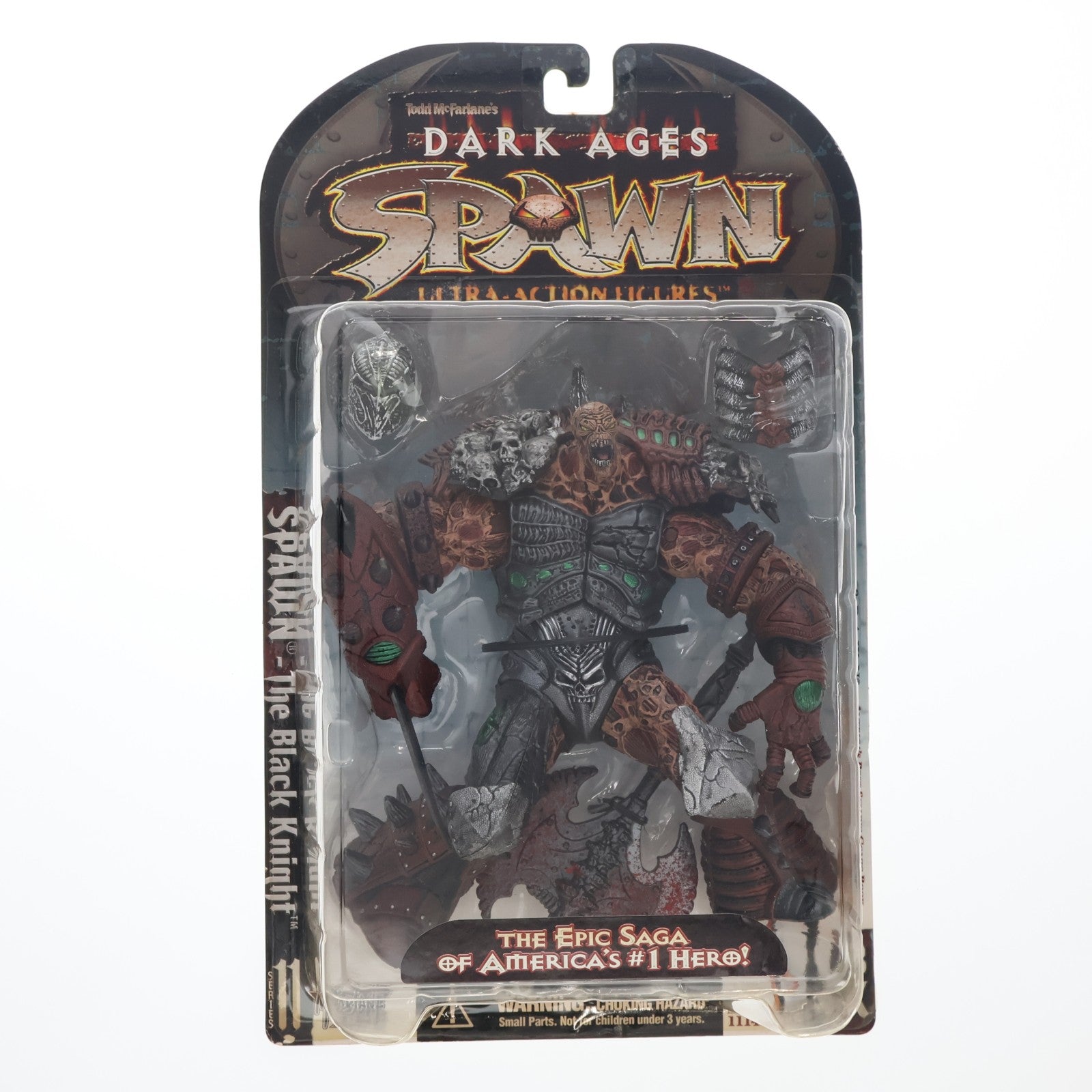 【中古即納】[FIG] スポーン・ウルトラ・アクションフィギュア シリーズ11 Spawn The Black Knight(スポーン・ザ・ブラックナイト) 鎧:黒色Ver. DARK AGES SPAWN(ダークエイジス スポーン) 完成品 可動フィギュア マクファーレン・トイズ(19981231)