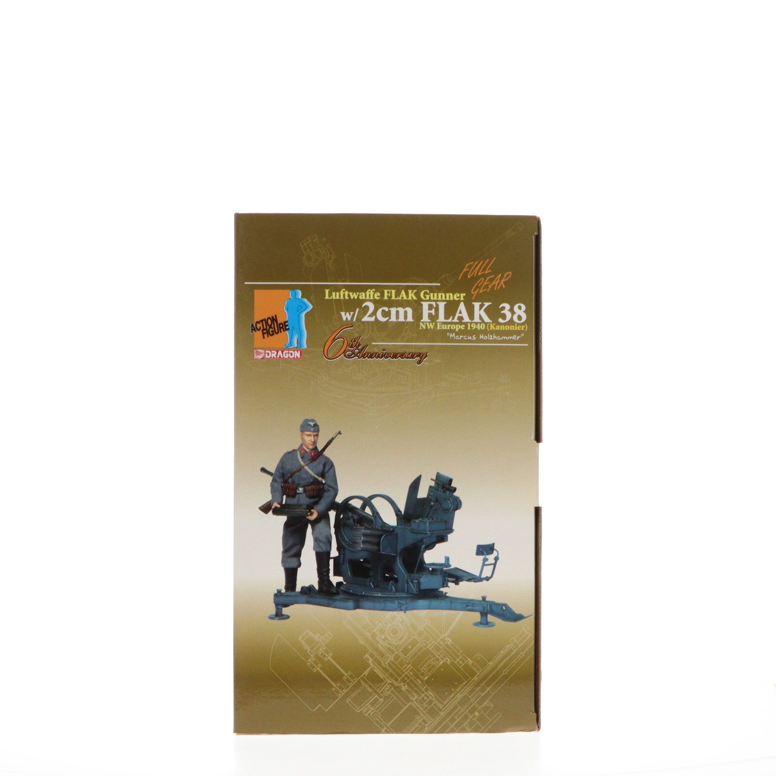 【中古即納】[FIG] ドイツ空軍 対空機関砲手 『マルクス ホルツハマー』&2cm対空機関砲 北西ヨーロッパ 1940 6周年記念版 1/6 アクション フィギュア(70430) ドラゴン(DRAGON)(19991231)