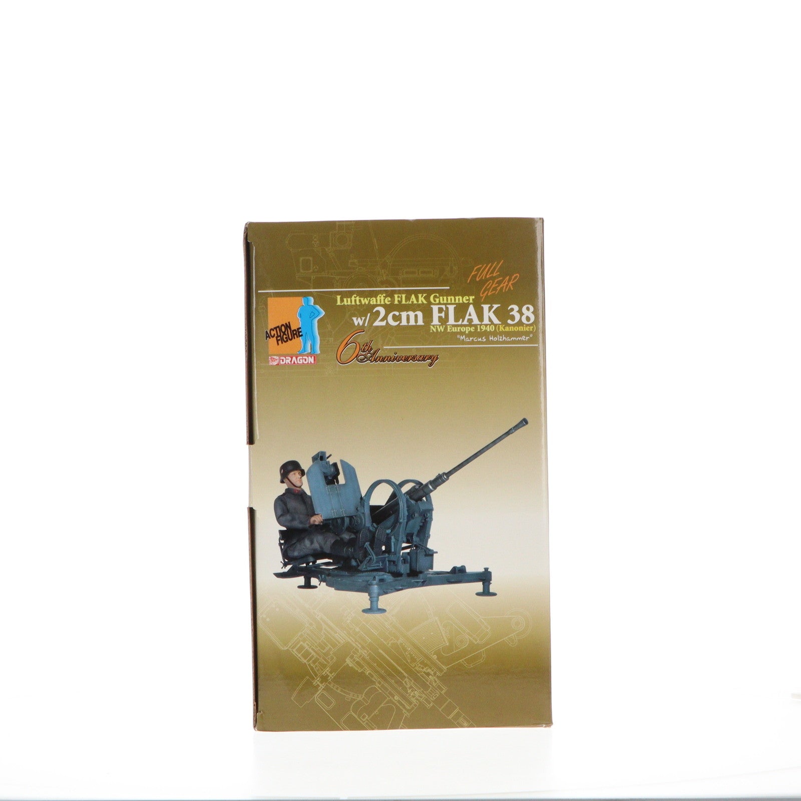【中古即納】[FIG] ドイツ空軍 対空機関砲手 『マルクス ホルツハマー』&2cm対空機関砲 北西ヨーロッパ 1940 6周年記念版 1/6 アクション フィギュア(70430) ドラゴン(DRAGON)(19991231)