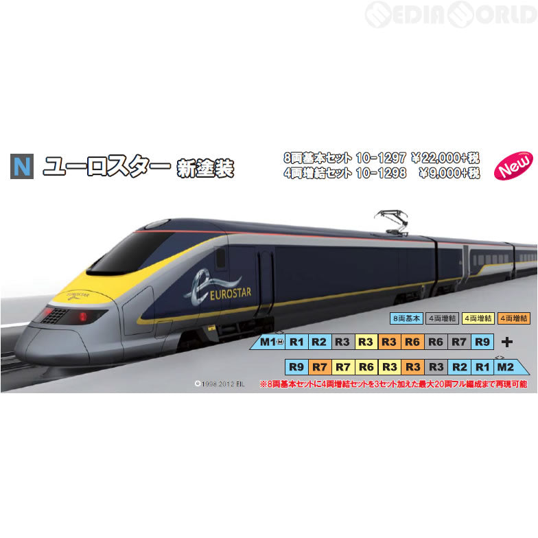 【中古即納】[RWM] 10-1298 ユーロスター 新塗装 4両増結セット Nゲージ 鉄道模型 KATO(カトー)(20161224)