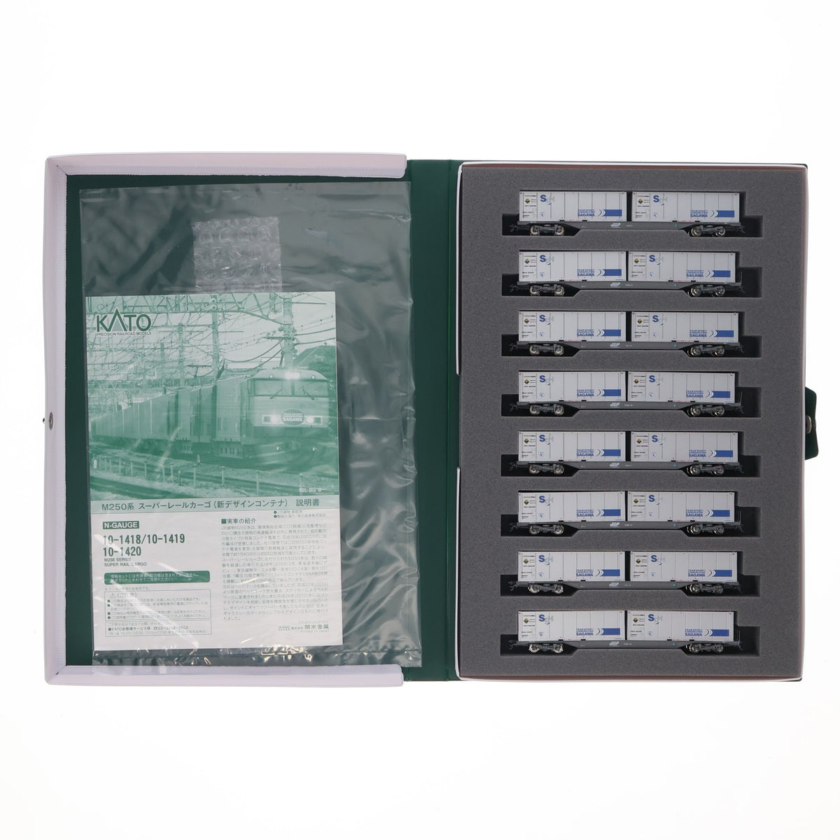 【中古即納】[RWM] 10-1420 M250系スーパーレールカーゴ(新デザインコンテナ) 増結セットB(8両)(動力無し)  Nゲージ 鉄道模型 KATO(カトー)(20171031)