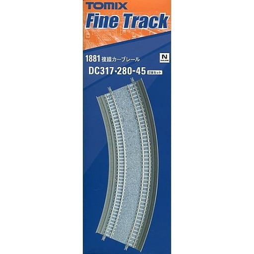 【新品即納】[RWM] 1881 複線カーブレールDC317・280-45(F)(2本セット) Nゲージ 鉄道模型 TOMIX(トミックス)(20180928)