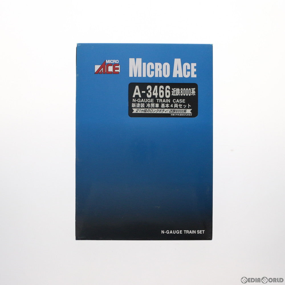【中古即納】[RWM] A3466 近鉄8000系 新塗装 冷房車 基本4両セット(動力付き) Nゲージ 鉄道模型 MICRO ACE(マイクロエース) (20090830)