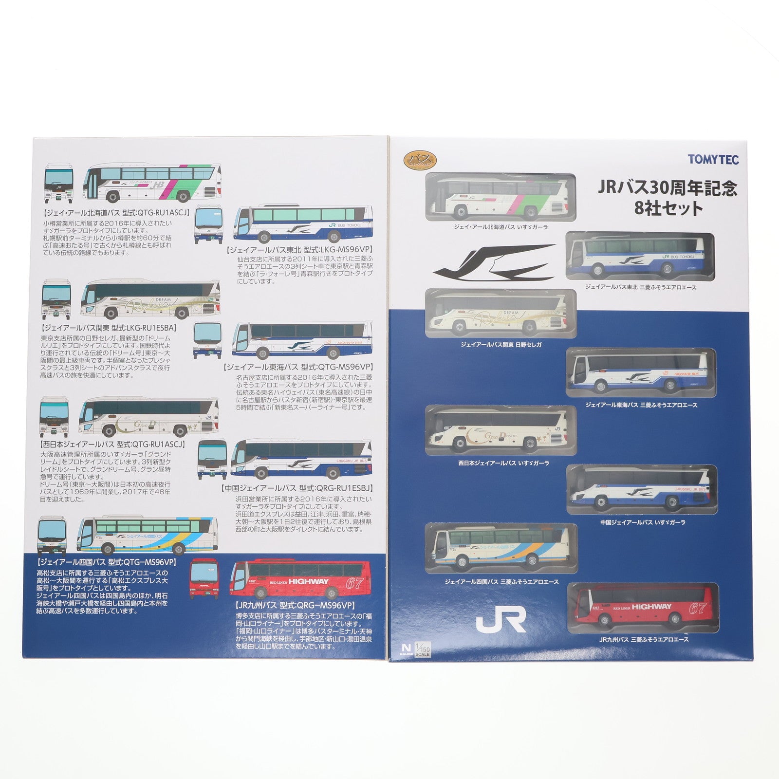 【中古即納】[RWM] 286240 ザ・バスコレクション JRバス30周年記念8社セット(8台セット) Nゲージ 鉄道模型 TOMYTEC(トミーテック) (20171223)
