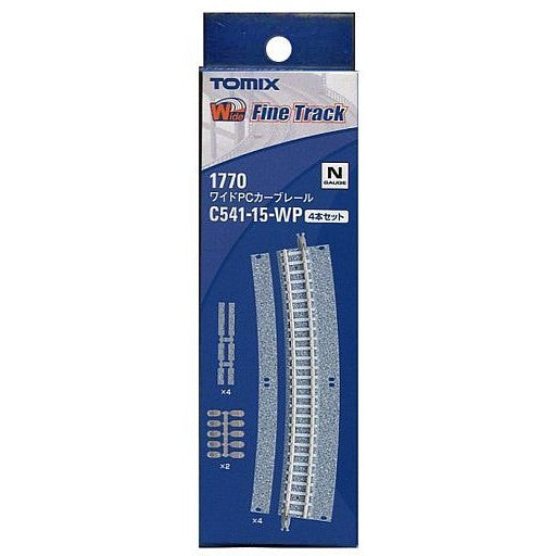 【新品】【お取り寄せ】[RWM] 1770 Fine Track(ファイントラック) ワイドPCカーブレールC541-15-WP(F)(4本セット) Nゲージ 鉄道模型 TOMIX(トミックス)(20170811)