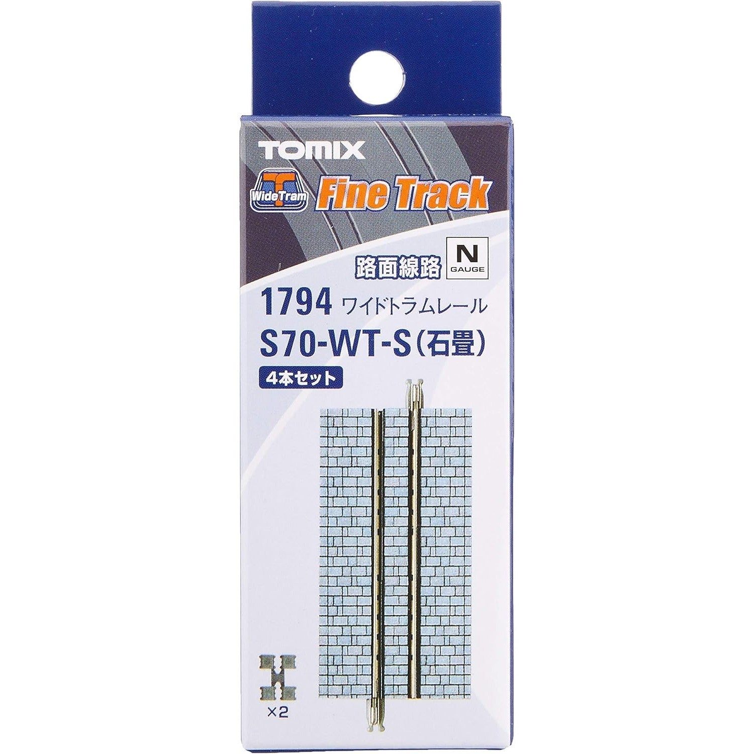 【新品】【お取り寄せ】[RWM] 1794 Fine Track(ファイントラック) ワイドトラムレールS70-WT-S(F)(石畳・4本セット) Nゲージ 鉄道模型 TOMIX(トミックス)(20161127)