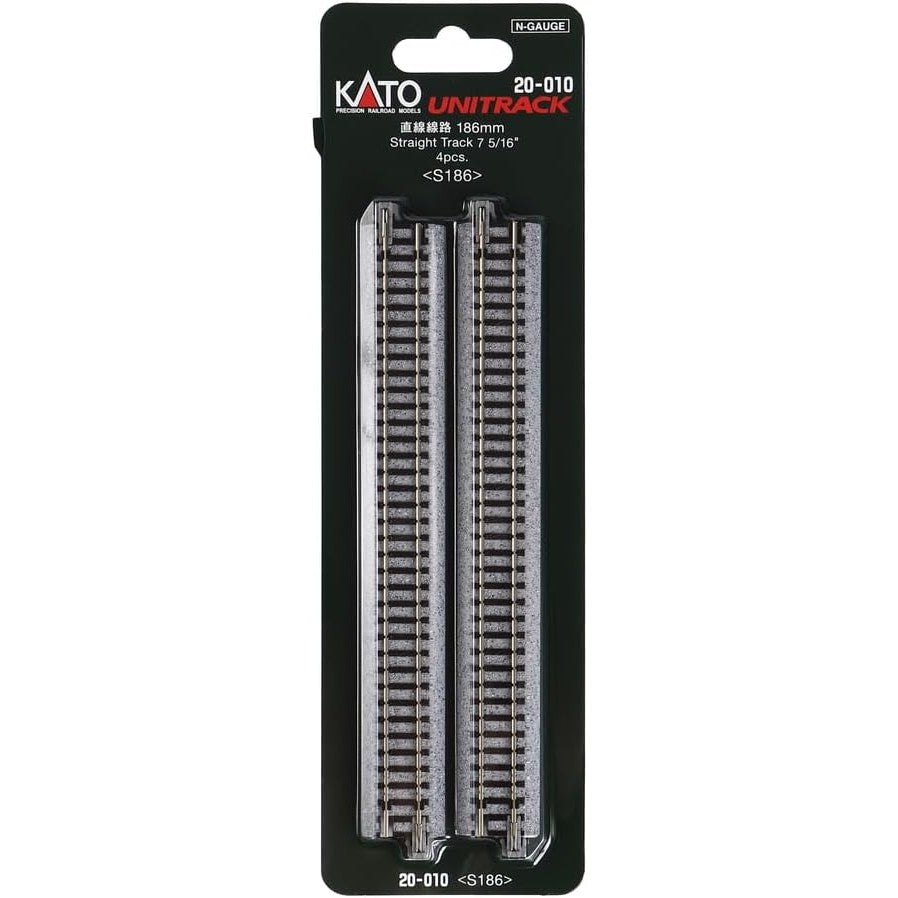 【新品】【お取り寄せ】[RWM] 20-010 UNITRACK(ユニトラック) 直線線路 186mm(4本入) Nゲージ 鉄道模型 KATO(カトー)(20150731)