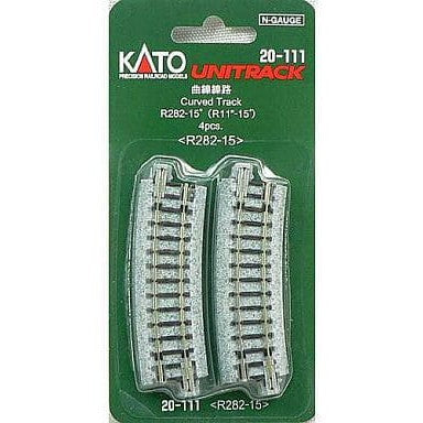 【新品】【お取り寄せ】[RWM] 20-111 UNITRACK(ユニトラック) 曲線線路 R282-15°(4本入) Nゲージ 鉄道模型 KATO(カトー)(20111231)