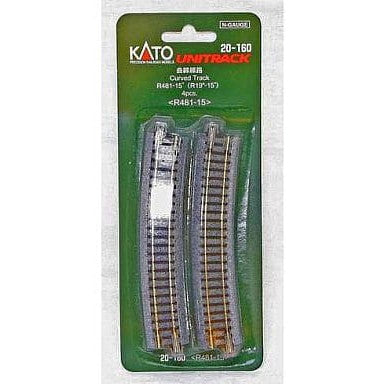 【新品】【お取り寄せ】[RWM] 20-160 UNITRACK(ユニトラック) 曲線線路 R481-15°(4本入) Nゲージ 鉄道模型 KATO(カトー)(20111231)