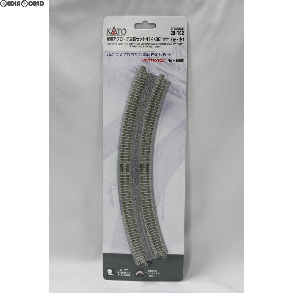 【新品】【お取り寄せ】[RWM] 20-182 UNITRACK(ユニトラック) 複線アプローチ線路R414/381-22.5°(左右各1本入) Nゲージ 鉄道模型 KATO(カトー)(20090430)