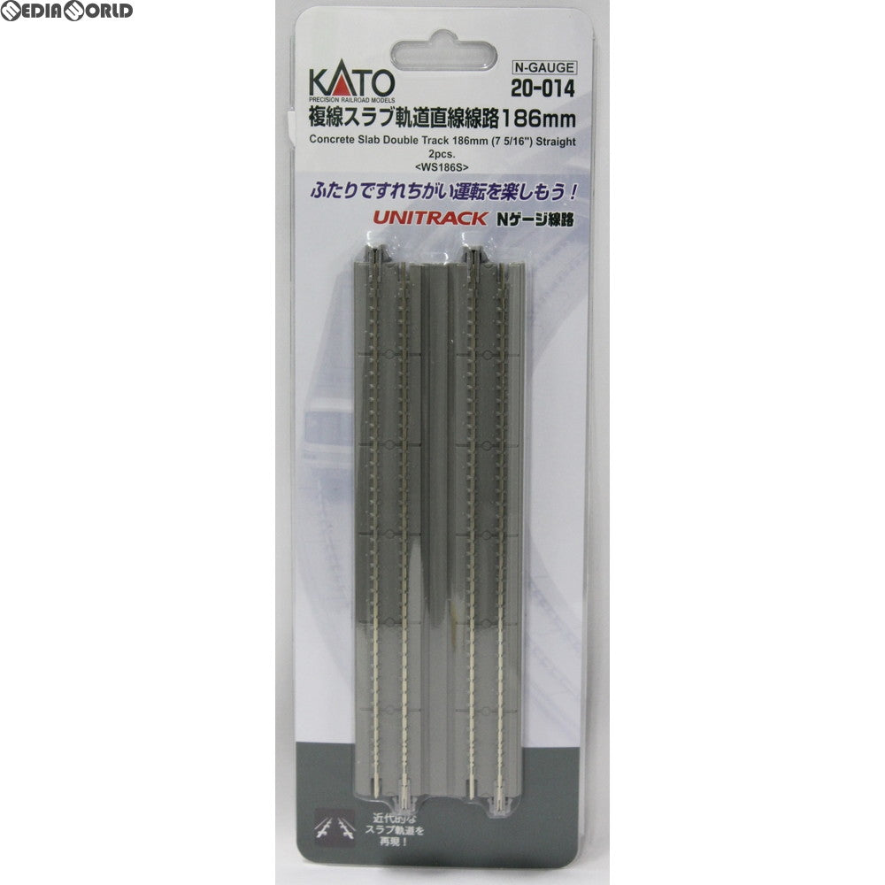 【新品】【お取り寄せ】[RWM] 20-014 UNITRACK(ユニトラック) 複線スラブ軌道直線線路 186mm(2本入) Nゲージ 鉄道模型 KATO(カトー)(20130331)