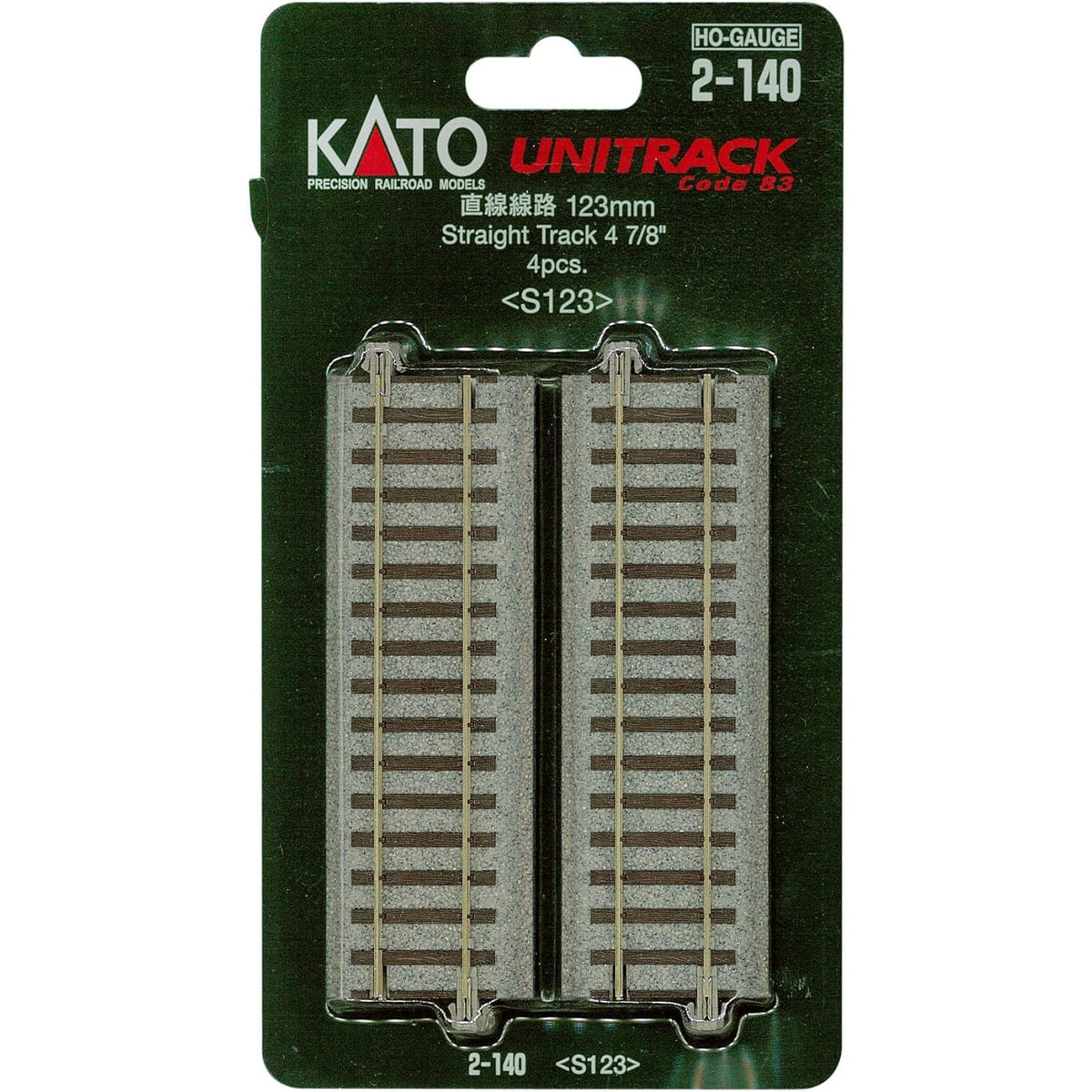 【新品】【お取り寄せ】[RWM] 2-140 UNITRACK(ユニトラック) 直線線路 123mm(4本入) HOゲージ 鉄道模型 KATO(カトー)(20040930)