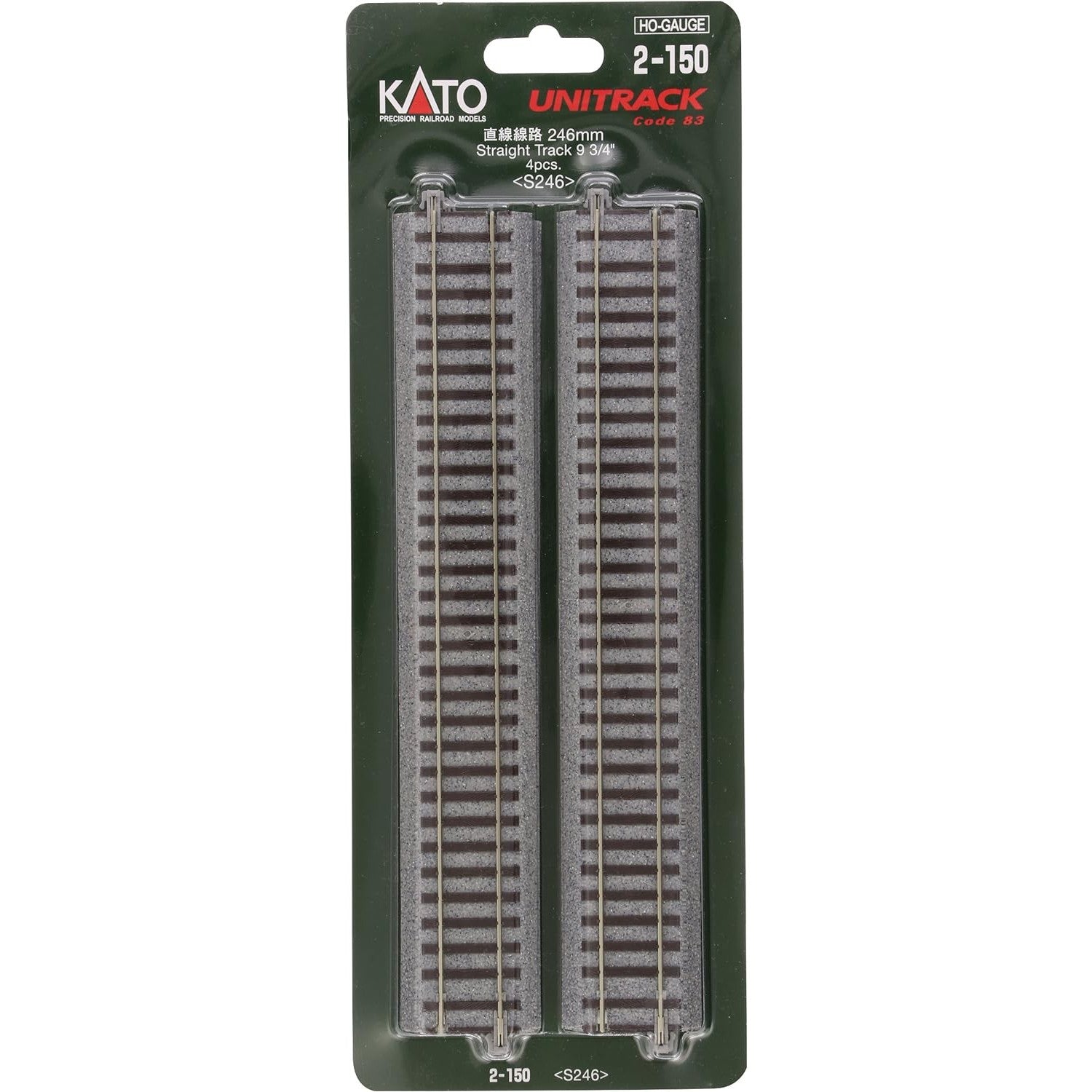 【新品】【お取り寄せ】[RWM] 2-150 UNITRACK(ユニトラック) 直線線路 246mm(4本入) HOゲージ 鉄道模型 KATO(カトー)(20050430)