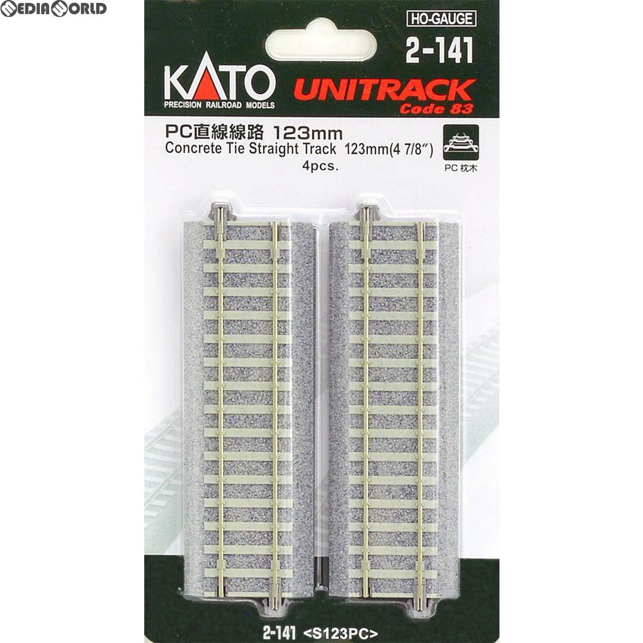 【新品】【お取り寄せ】[RWM] 2-141 UNITRACK(ユニトラック) PC直線線路 123mm(4本入) HOゲージ 鉄道模型 KATO(カトー)(20131130)
