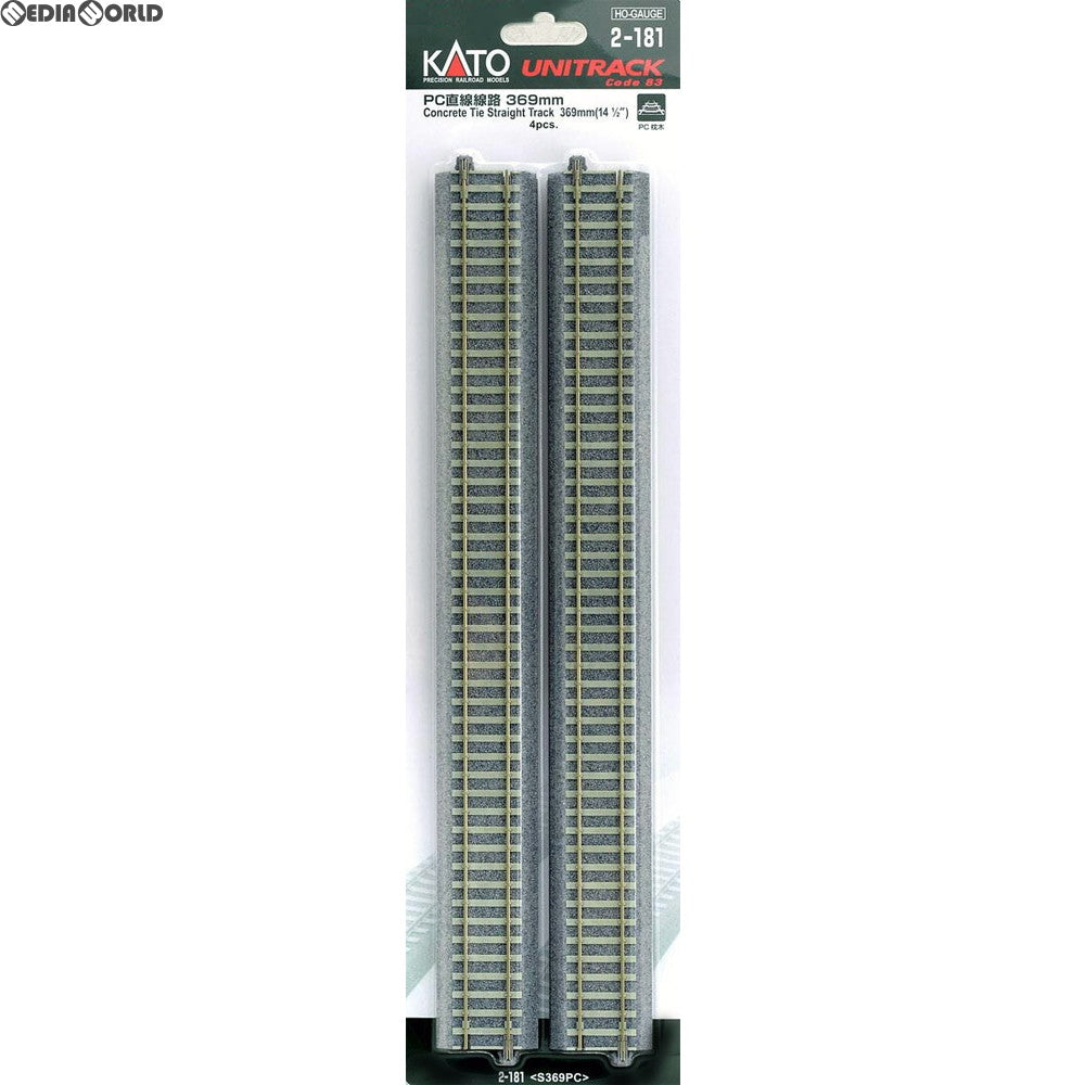 【新品】【お取り寄せ】[RWM] 2-181 UNITRACK(ユニトラック) HO ユニトラックPC直線線路 369mm(4本入) HOゲージ 鉄道模型 KATO(カトー)(20131130)