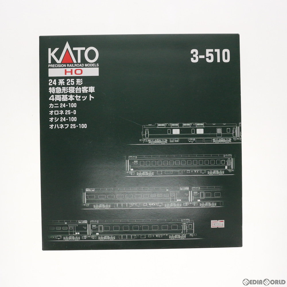 【新品】【お取り寄せ】[RWM] 3-510 (HO)24系25形寝台特急客車 4両基本セット(動力無し) HOゲージ 鉄道模型 KATO(カトー)(20200820)