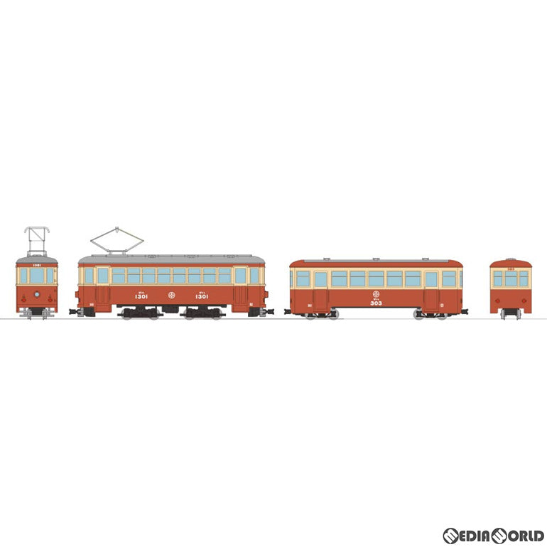 【中古即納】[RWM] 303350 鉄道コレクション(鉄コレ) ナローゲージ80 猫屋線直通用路面電車+客車セット HOナローゲージ(動力無し) 鉄道模型 TOMYTEC(トミーテック)(20200229)
