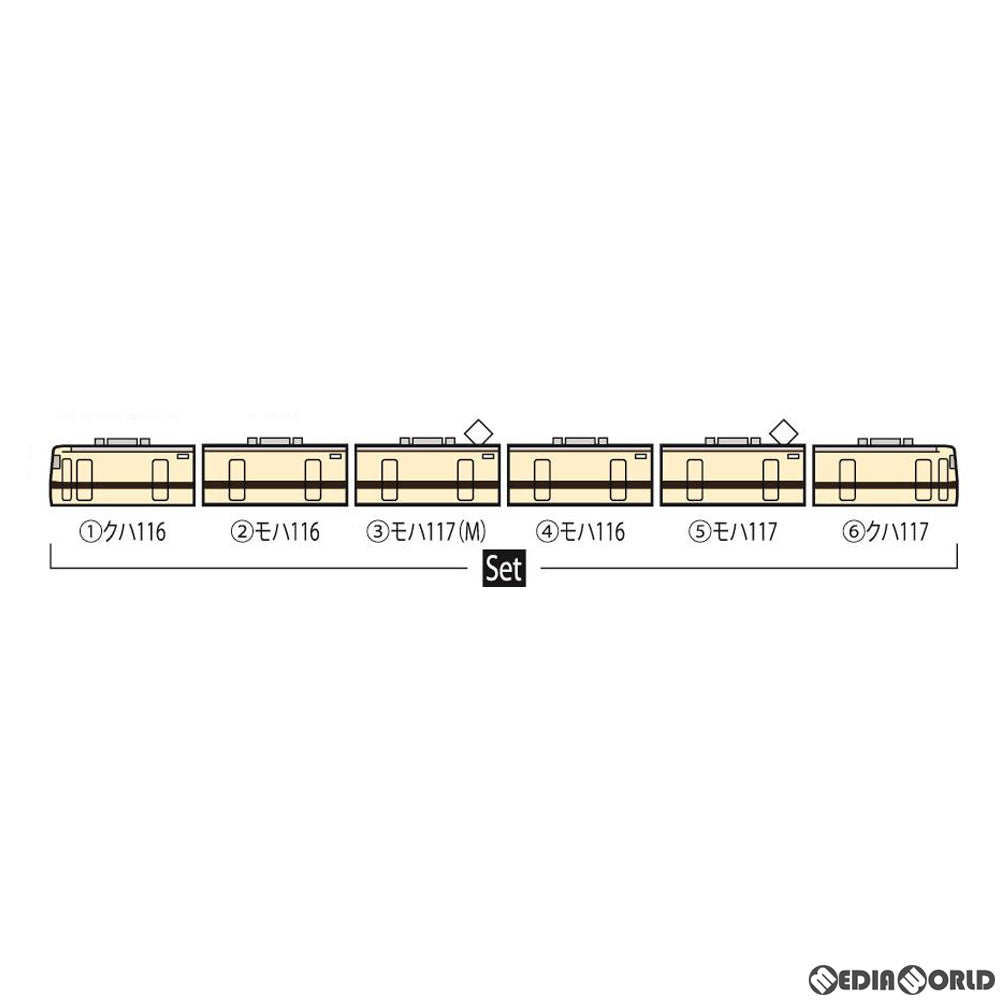 【中古即納】[RWM] 98696 国鉄 117-0系近郊電車(新快速)セット(6両)(動力付き) Nゲージ 鉄道模型 TOMIX(トミックス)(20200621)