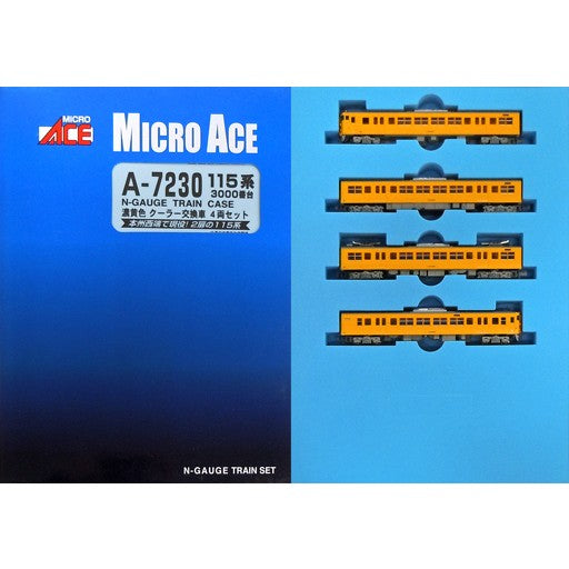 【新品】【お取り寄せ】[RWM] A7230 115系3000番台 濃黄色 クーラー交換車 4両セット(動力付き) Nゲージ 鉄道模型 MICRO ACE(マイクロエース)(20200731)