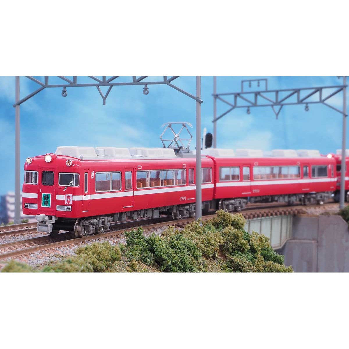 【新品即納】[RWM] 30351 名鉄7700系白帯車(妻面窓付き) 増結2両編成セット(動力無し) Nゲージ 鉄道模型 GREENMAX(グリーンマックス)(20201017)
