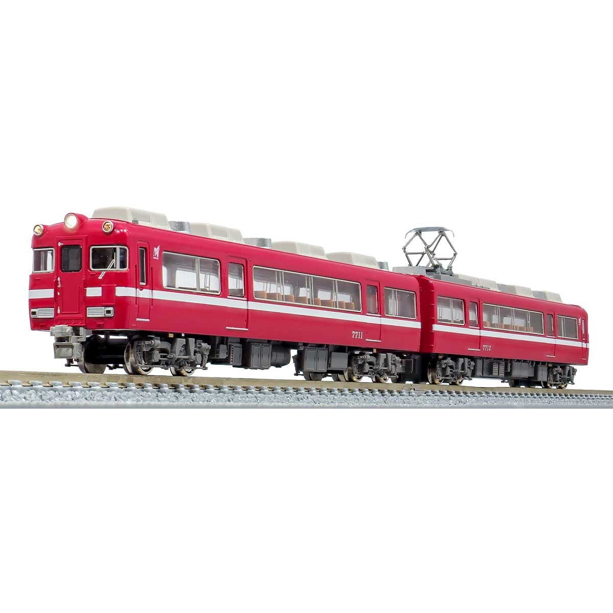 【新品即納】[RWM] 31568 名鉄7700系(7711編成・復活白帯) 2両編成セット(動力付き) Nゲージ 鉄道模型 GREENMAX(グリーンマックス) (20220414)