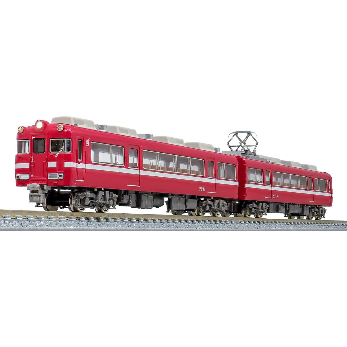 【新品即納】[RWM] 31569 名鉄7700系(7711編成・復活白帯) 2両編成セット(動力無し) Nゲージ 鉄道模型 GREENMAX(グリーンマックス) (20220414)
