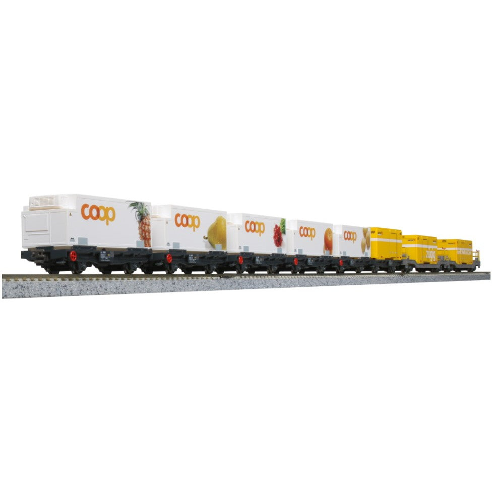 【新品】【お取り寄せ】[RWM] 10-1731 レーティッシュ鉄道 コンテナ貨物列車 8両セット(動力無し) Nゲージ 鉄道模型 KATO(カトー)(20220728)