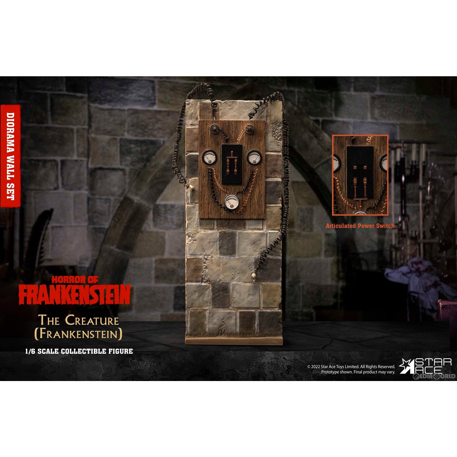 【新品即納】[FIG] フランケンシュタイン ジオラマ ウォール セット The Horror of Frankenstein(フランケンシュタインの恐怖) 1/6 フィギュア用アクセサリ スターエーストイズ/エクスプラス(20230331)