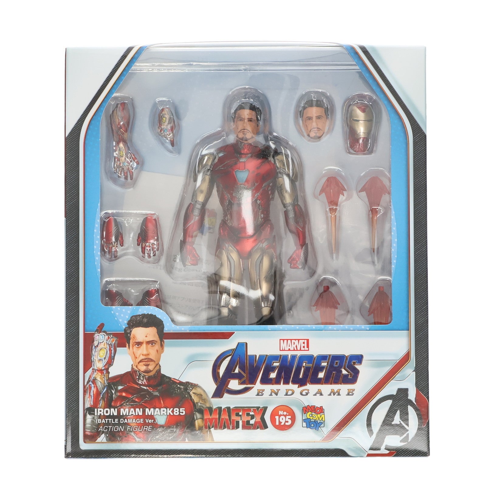 【新品即納】[FIG] マフェックス No.195 MAFEX IRON MAN MARK85(BATTLE DAMAGE Ver.) (アイアンマン マーク85 バトルダメージver) アベンジャーズ/エンドゲーム 完成品 可動フィギュア メディコム・トイ(20231029)
