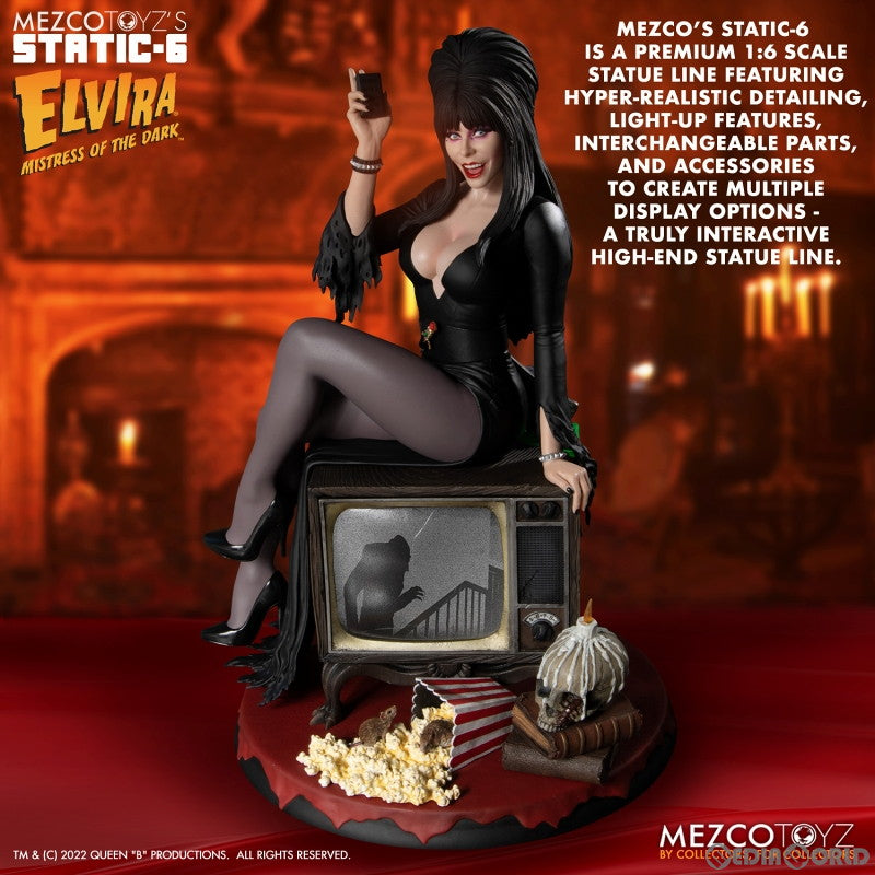 【新品即納】[FIG] スタティック6 エルヴァイラ Elvira Mistress of the Dark エルヴァイラ 1/6 スタチュー 完成品 フィギュア メズコトイズ(20230831)