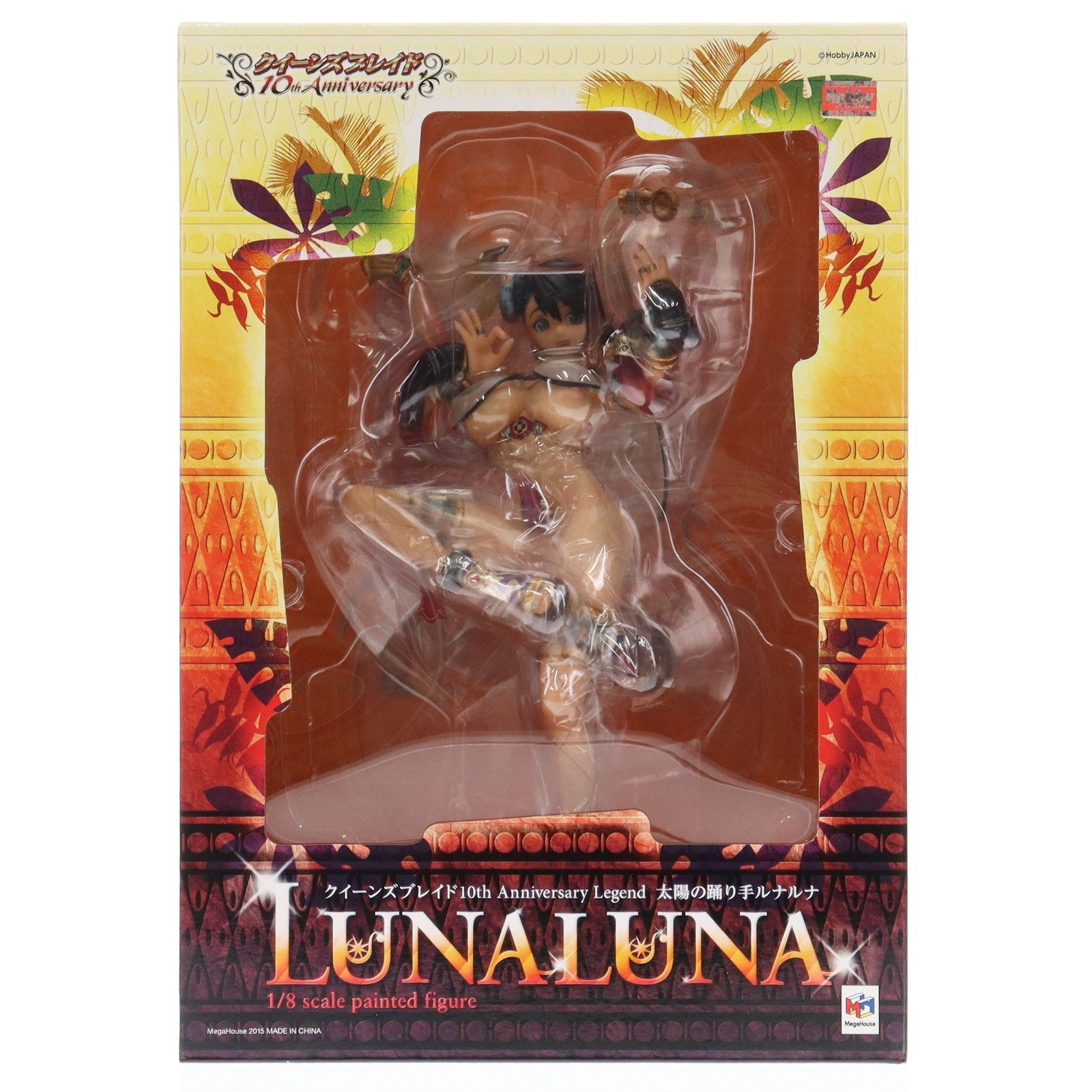 【中古即納】[FIG] ポストカード2枚付属 太陽の踊り手ルナルナ クイーンズブレイド 10th Anniversary Legend 1/8 完成品 フィギュア メガハウス(20151231)