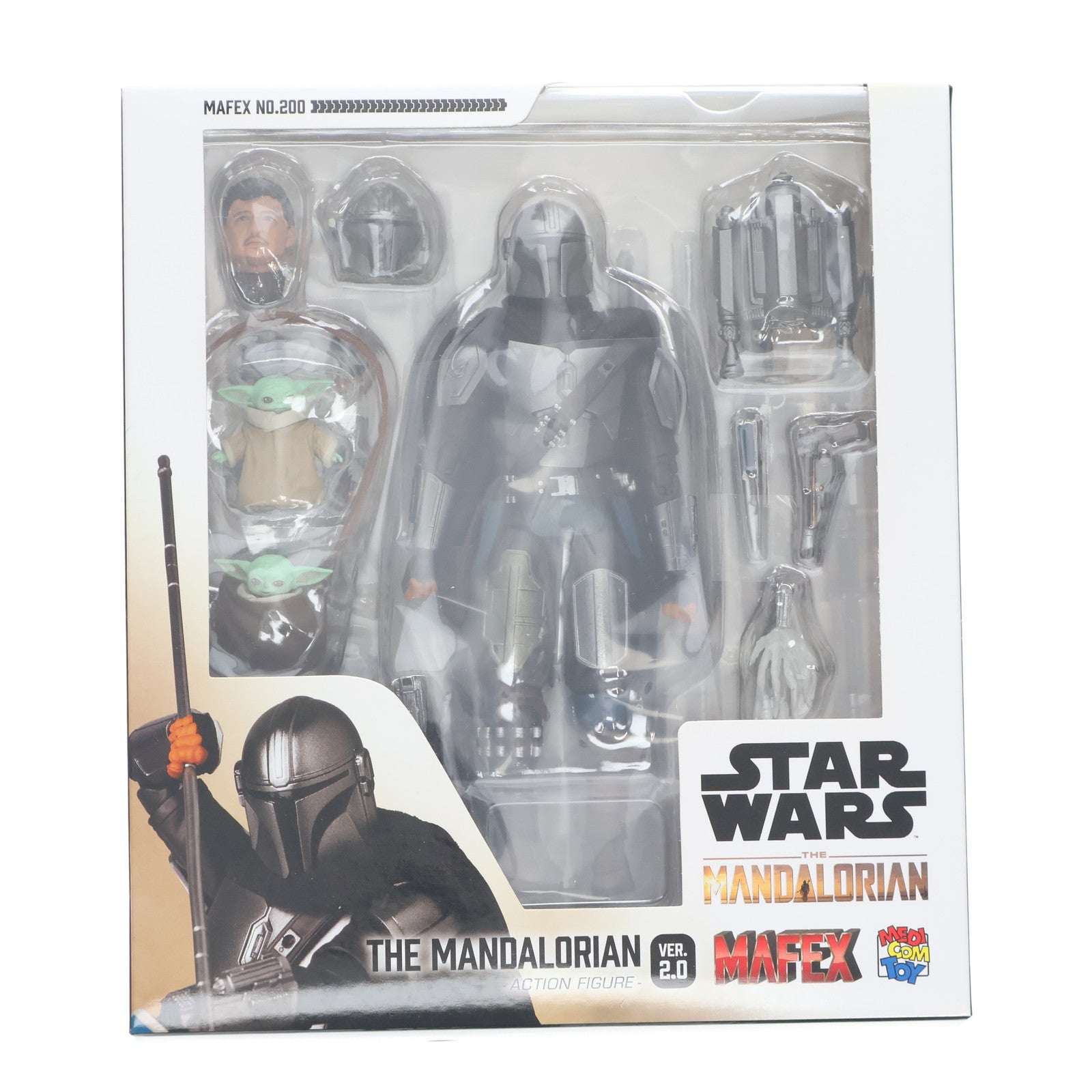 【新品即納】[FIG] マフェックス No.200 MAFEX THE MANDALORIAN(マンダロリアン) Ver.2.0 STAR WARS(スター・ウォーズ) ザ・マンダロリアン 完成品 可動フィギュア メディコム・トイ(20240218)
