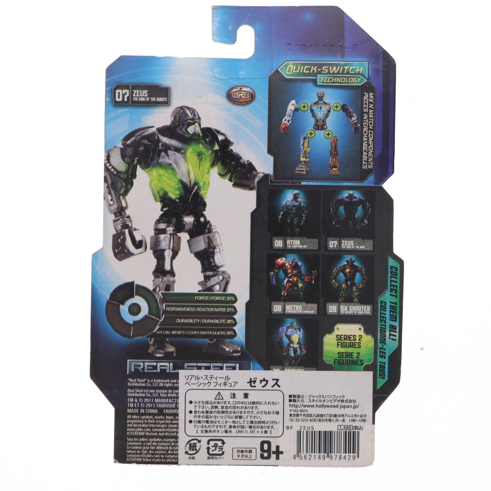 【中古即納】[FIG] リアル・スティール ベーシック フィギュア ゼウス 完成品 可動フィギュア Jakks Pacific(ジャックス・パシフィック)(19991231)