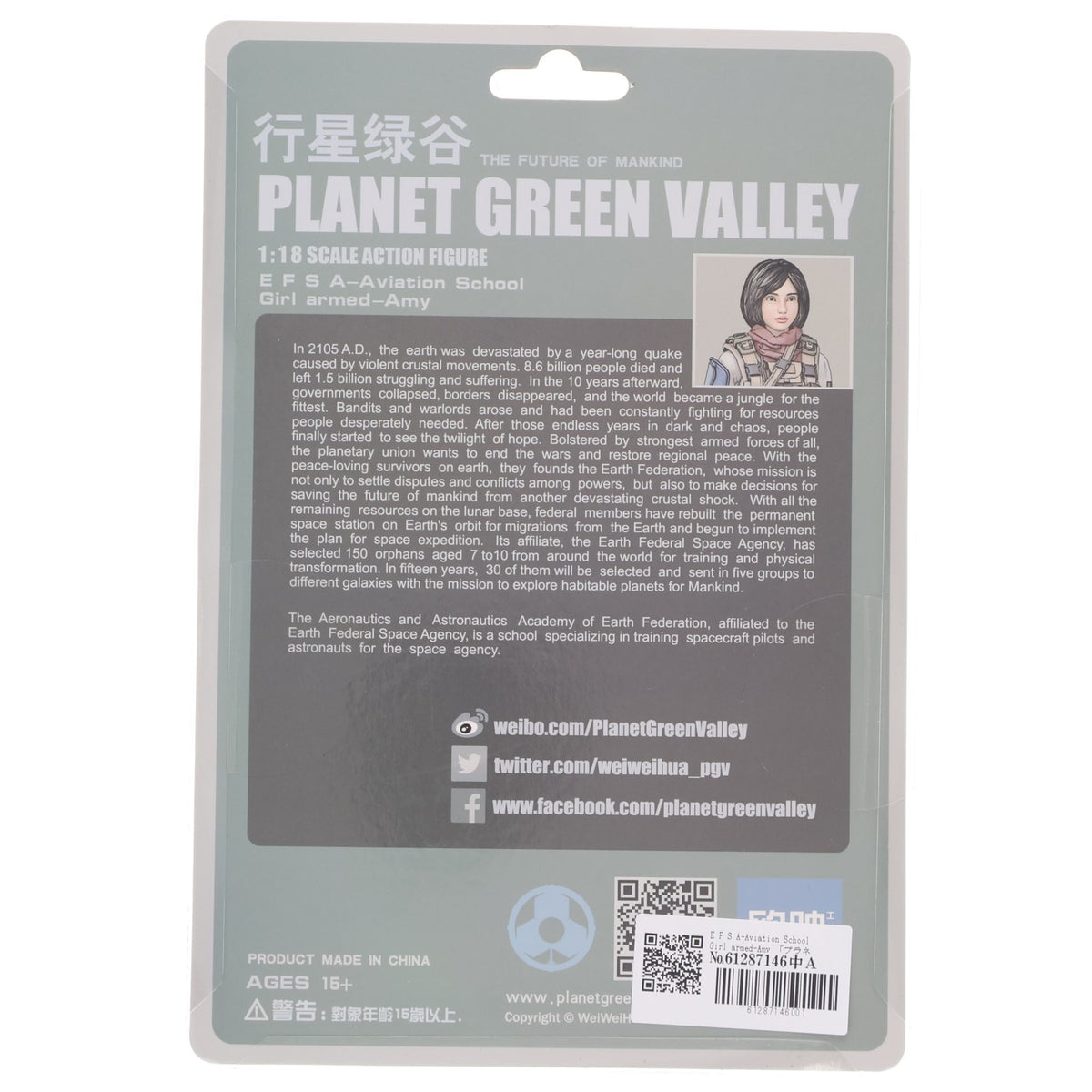 【中古即納】[FIG] PLANET GREEN VALLEY(プラネットグリーンバレー 行星緑谷) E F S A-Aviation School Girl armed-Amy 1/18 完成品 アクションフィギュア OUYING STUDIO(19991231)