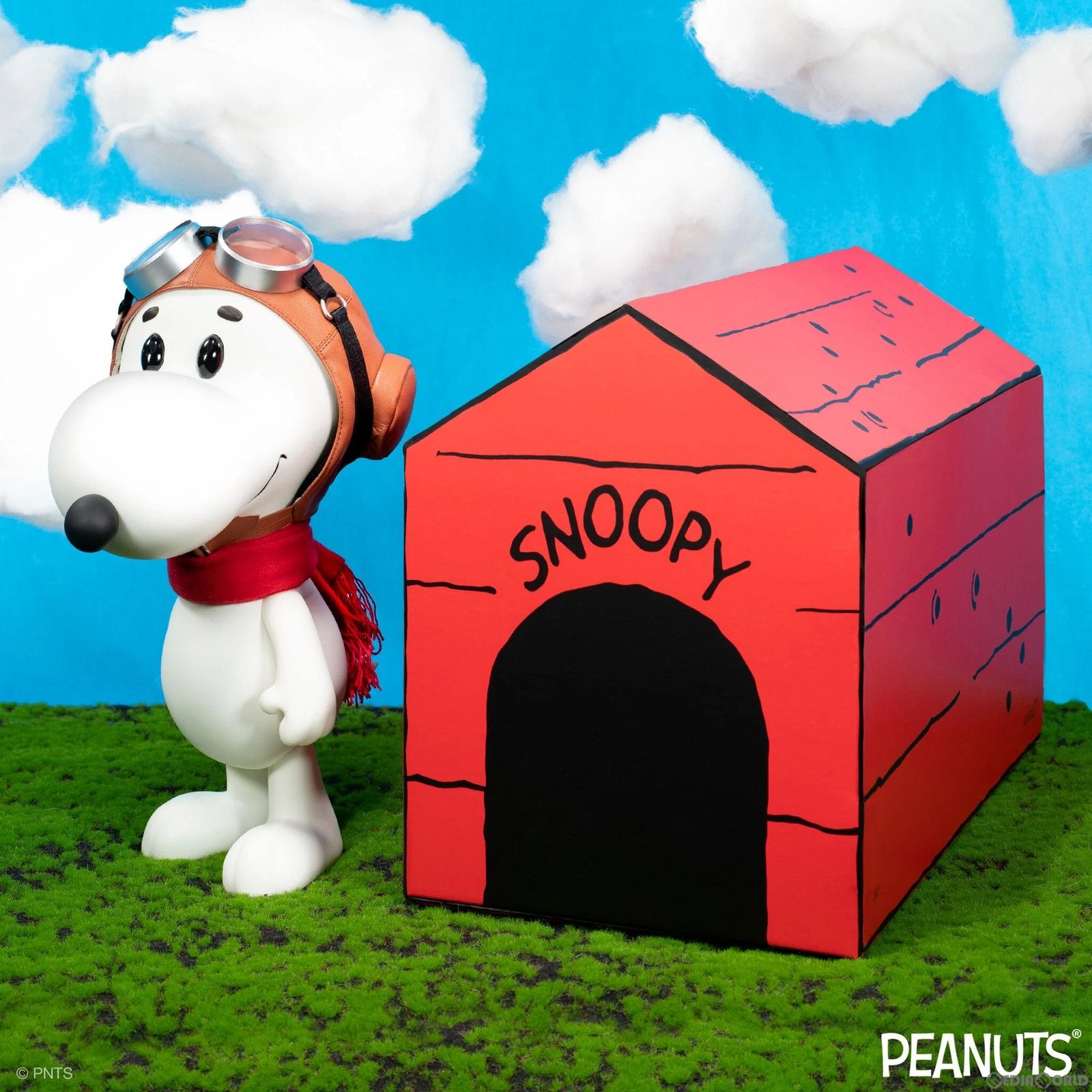 【新品即納】[FIG]スーパーサイズ・ヴァイナル スヌーピー フライングエース PEANUTS(ピーナッツ)  12インチフィギュア(ドッグハウスBOX) 完成品 スーパー7(20230630)