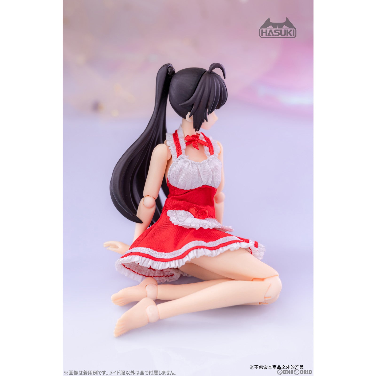 【新品即納】[FIG] CS010B 1/12スケール可動フィギュア用 メイド服(レッド) フィギュア用アクセサリ HASUKI(ハスキ) (20230930)
