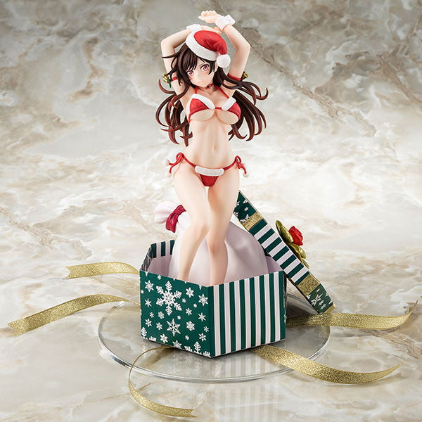 【中古即納】[FIG] あみあみ限定特典付属 水原千鶴(みずはらちづる) サンタビキニdeふわもこフィギュア 2nd Xmas 彼女、お借りします 1/6 完成品 フィギュア 箱入り娘(20230805)