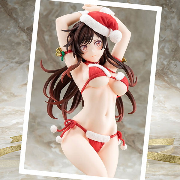 【中古即納】[FIG] あみあみ限定特典付属 水原千鶴(みずはらちづる) サンタビキニdeふわもこフィギュア 2nd Xmas 彼女、お借りします 1/6 完成品 フィギュア 箱入り娘(20230805)