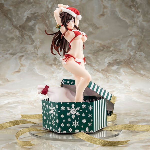 【中古即納】[FIG] あみあみ限定特典付属 水原千鶴(みずはらちづる) サンタビキニdeふわもこフィギュア 2nd Xmas 彼女、お借りします 1/6 完成品 フィギュア 箱入り娘(20230805)