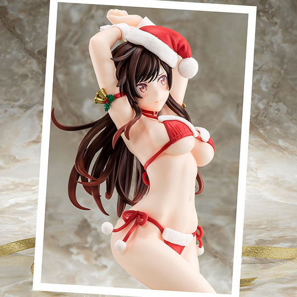 【中古即納】[FIG] あみあみ限定特典付属 水原千鶴(みずはらちづる) サンタビキニdeふわもこフィギュア 2nd Xmas 彼女、お借りします 1/6 完成品 フィギュア 箱入り娘(20230805)