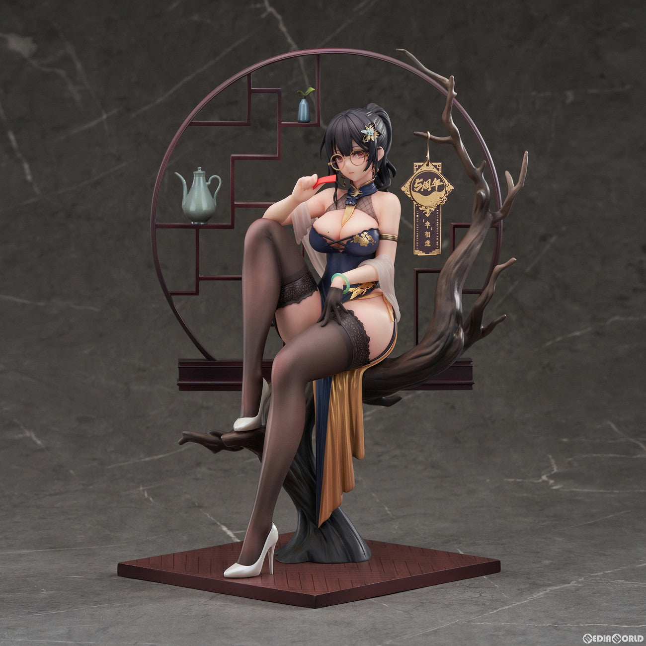 【新品即納】[FIG] ポストカード3枚付属 XIAMI(シャミ) 「幸」相逢 チャイナドレス 玄墨Ver. 1/7 完成品 フィギュア APEX(エーペックス)/東京フィギュア(20250331)